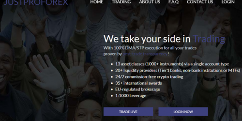 Just Proforex Website Homepage